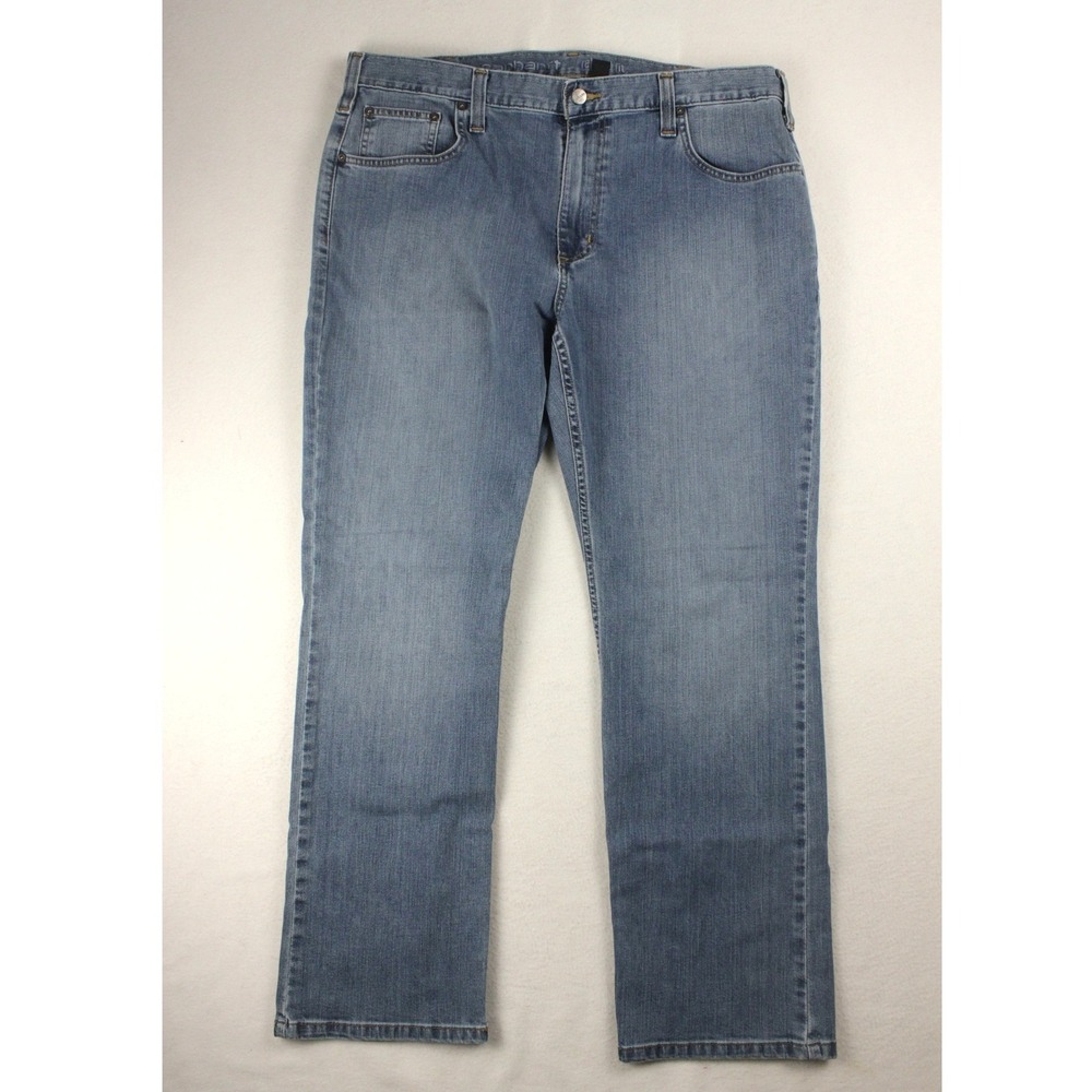 Carhartt Mens 38x30 Rugged Flex Relaxed Fit Jeans Blue Denim Straight Leg